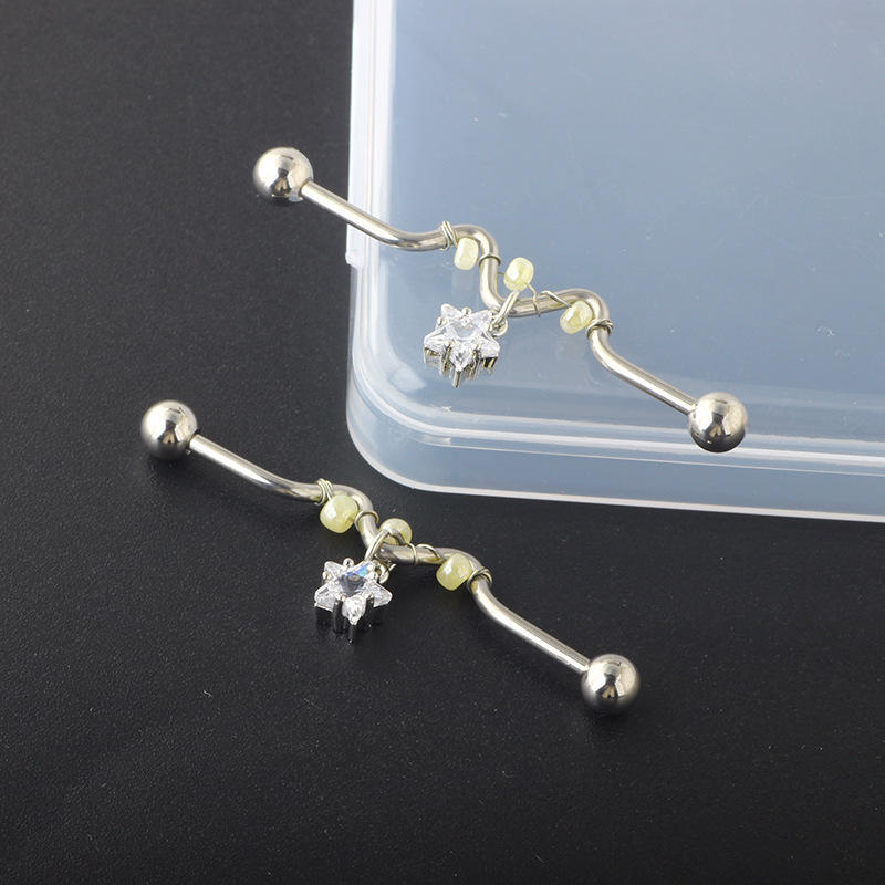 2022 Cross Love Ear Long Rod Earrings Piercing Jewelry Industrial Long Ear Rod Ear Bone Nails detail image 21
