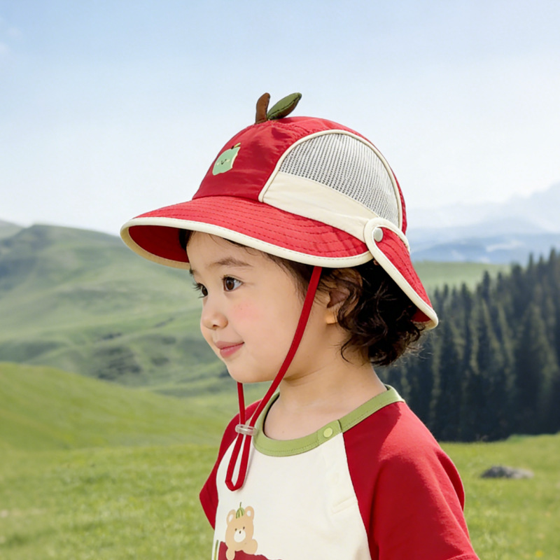 Kids Casual Sun Hat UPF 50+ Children's Summer Thin And Breathable Mesh, Large Brim, Sun Protection Cape Hat, Unisex Baby Baseball Cap For Spring_voghion.com