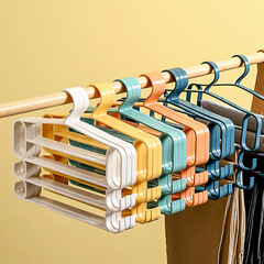 Multifunctional magic trouser rack household trouser clip magic clothes hanger storage clothes drying rack manufacturer wholesale storage rack thickened