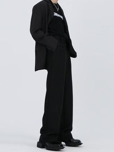 Relaxed Men's Pants with Drape, Trendy Brand, Cool and Suave Straight Leg Western Pants, Fashionable and Versatile, High-end Suit Pants, Easy-to-match Pants