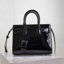 大牌新款杨树林漆皮手提风琴包亮面大容量托特购物袋复古包