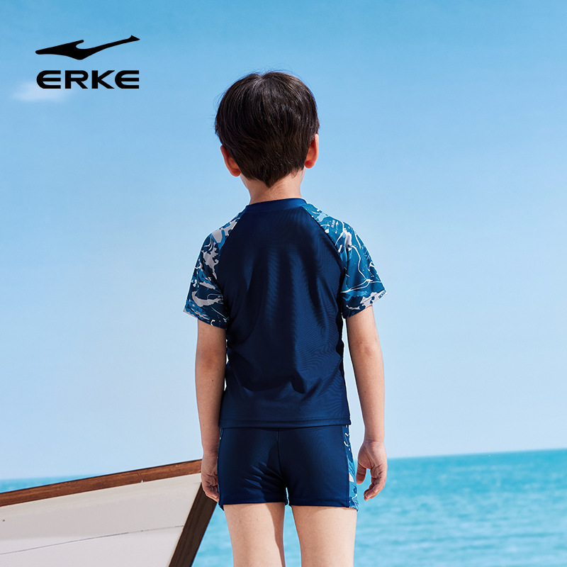 Honxing Erke ボーイズ水着スプリット半袖子供とティーンエイジャー 2025 新しい温泉水着|undefined