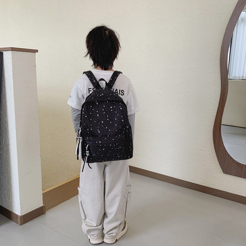 Bonita estrella brillante, mochila de niños y niñas, mochila de estudiantes de escuela primaria de gran capacidad, mochila simple de color sólido para niños.