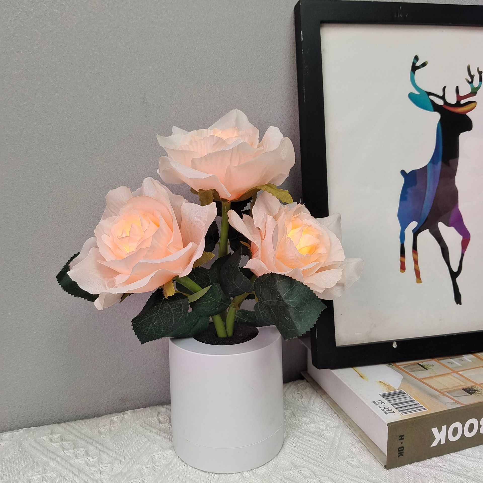 LED Champagne Rose Flower Lamp 3