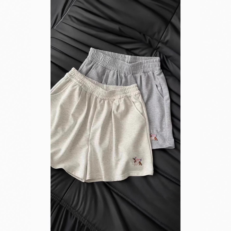 Puppy Casual Shorts for Women, Summer Cute Sports Loose High-Waisted Slimming Straight Wide-Leg Pants, Student Casual Shorts