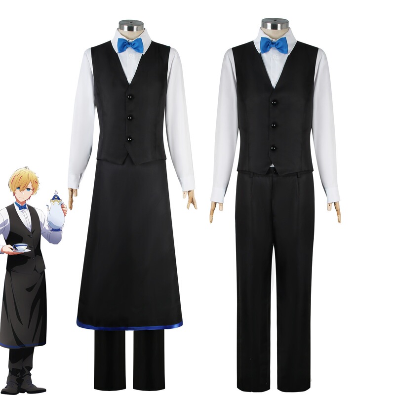 I recommend the Hoshino Aqua coffee shop uniform cosplay costume for men, which is currently in stock and features anime-inspired designs