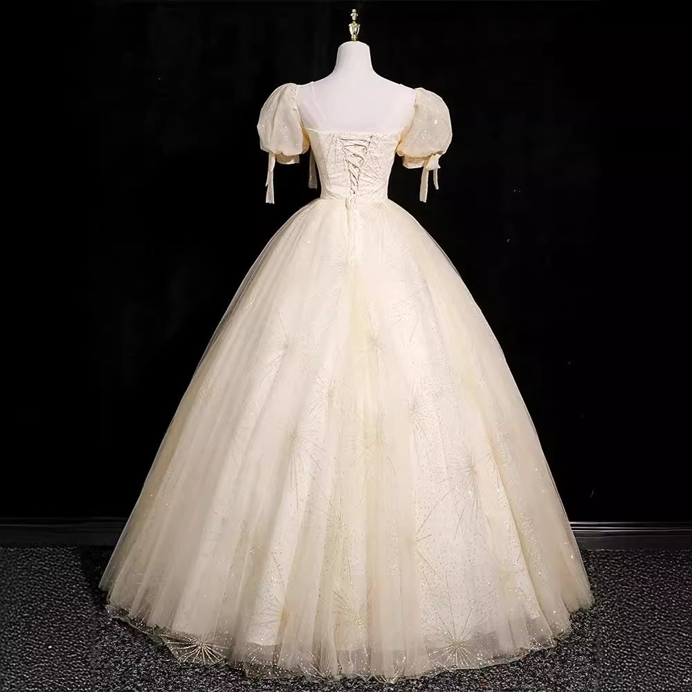 Vestido de noche de lujo ligero de gama alta nicho de música vocal examen de belleza rendimiento de la princesa en fuga de vestido de adulterio de mujer