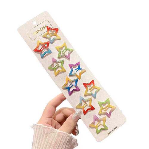 Children's hair clip rainbow bb clip Korean style girls hair accessories bangs clip star water drop hair clip broken hair finishing clip