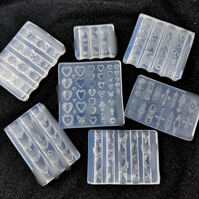[Nail Art Hot Sale] Phalaenopsis Relief Window Carved Jewelry French Baroque Love High Transparency Replacement Mold