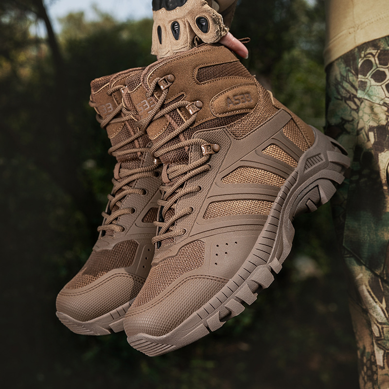 Magnan transfronterizo gran ventilación botas tácticas tropas especiales al aire libre caminata desgaste entrenamiento botas de combate botas militares de alto nivel