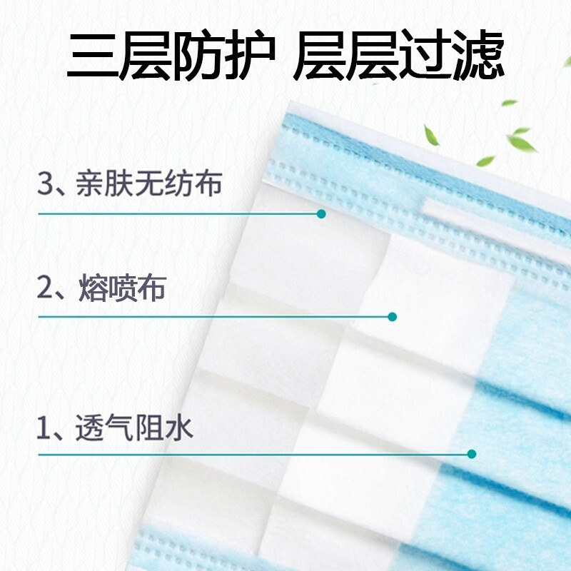 领多一次性医用外科口罩10只平面防护