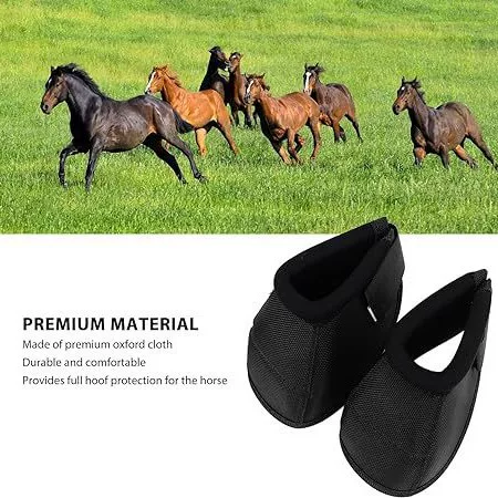 Factory in stock horse bell boots horseshoe cover horseshoe harness supplies horse hoof inner side with convex to prevent rotation