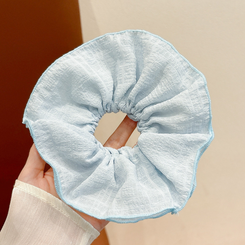 Lazo para el cabello de intestino grueso rayado coreano para mujer, sensación de alto nivel, cuerda para el cabello de cola de caballo, banda de goma para la cabeza para niñas, cuerda para la cabeza de gran tamaño, accesorios para el cabello de flores para la cabeza