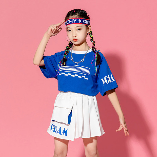 Girls boys jazz hip hop dance costumes cheerleading performance outfits children kindergarten suits gogo dancers rapper games group performance suit