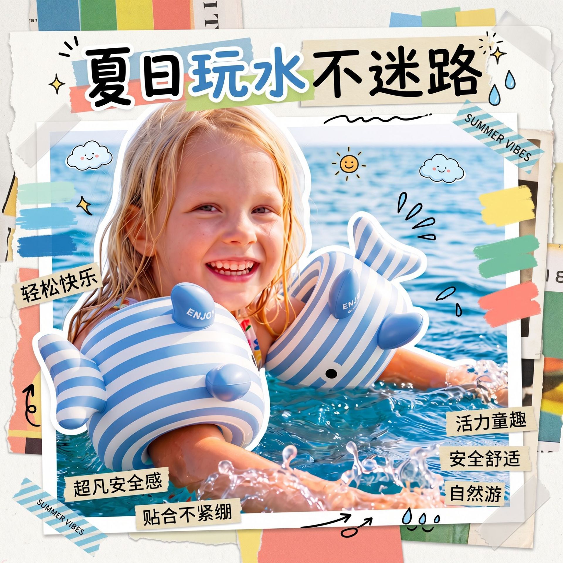 Swimming Ring Arm Ring for Children, Professional Double Airbag Arm Ring, Safe, Leak-Proof, Odor-Free, Suitable for Beginners