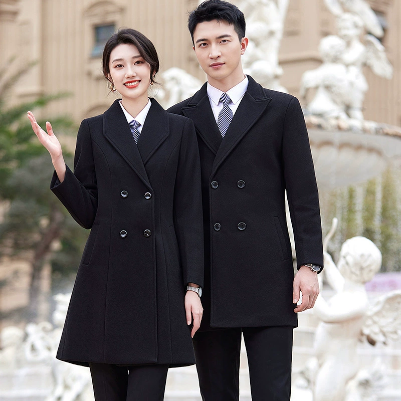 Продажа недвижимости Офис Рабочая одежда Шерстяное пальто Мужское и Женское зимнее утолщенное 4S Консультант по недвижимости Магазин Шерстяное деловое пальто