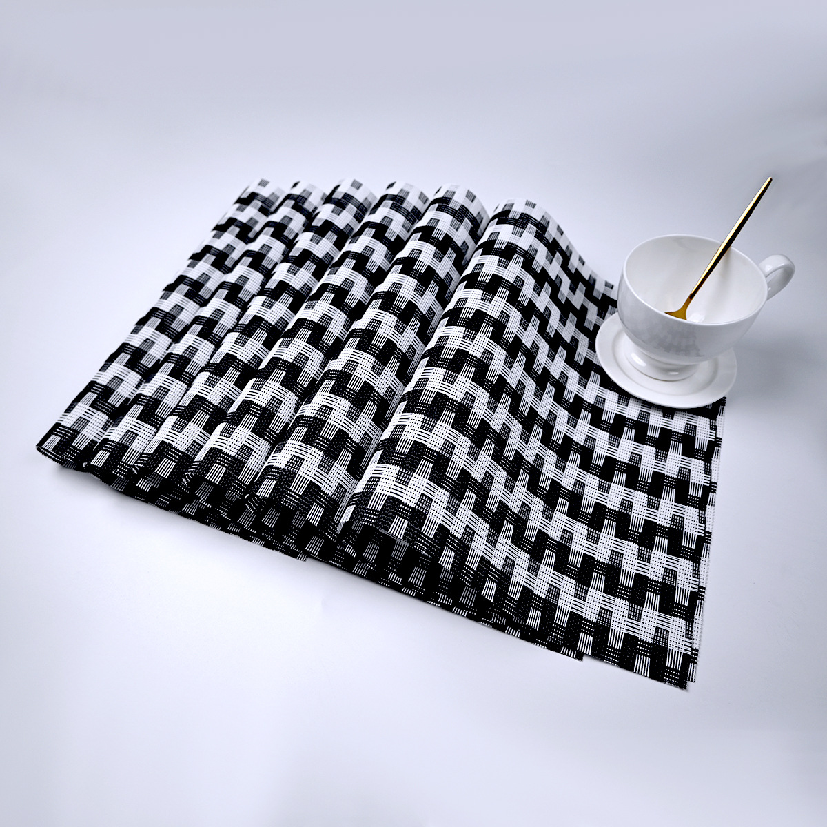 Nórdico Jacquard rayas cojín Teslin lavable cortar cojín de taza tejido antideslizante aislamiento cojín de mesa occidental cojín de mesa