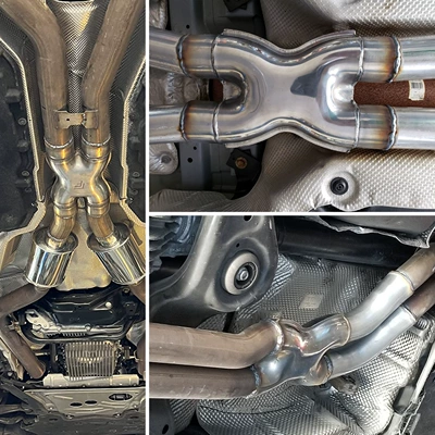 Exhaust pipe: H X-type four-way connecting pipe