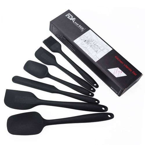 Cross-border integrated silicone kitchenware 6-piece set barbecue oil brush large scraper cream spatula cake baking tools