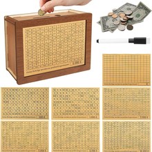 跨境Money Box with Counter家居质柜台存钱罐儿童礼物木质工艺品