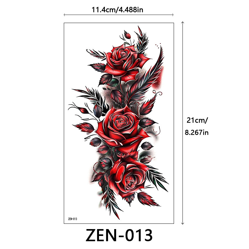 新品跨境 ZEN小全臂纹身贴半臂纹身贴动物花朵万圣节纹身贴tattoo|undefined