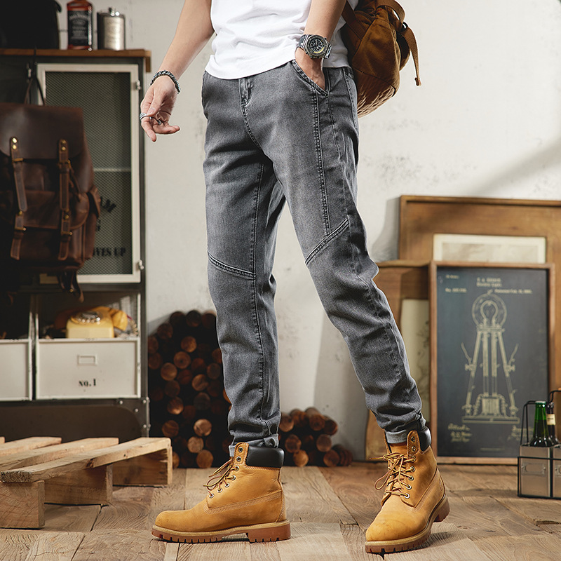 Herrenjeans im europäischen und amerikanischen Stil plus Dünger plus extra große, mit Stickereien verzierte, schlanke koreanische Hosen für Herren im Außenhandel_voghion.com