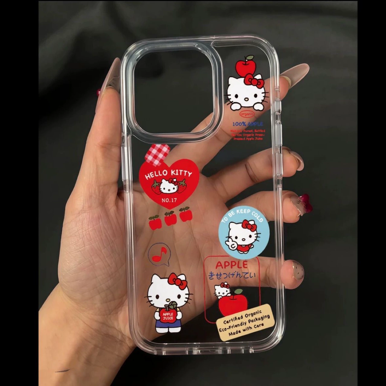 Чехол для телефона (Apple) iPhone 12–16 серии, прозрачный с Hello Kitty, защитный ТПУ