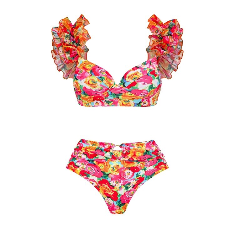Women's Ditsy Floral 3 Pieces Set Bikinis Swimwear display picture 2