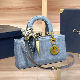 外贸跨境鳄鱼纹手提戴妃包包女2025新款时尚高级感百搭单肩斜挎包