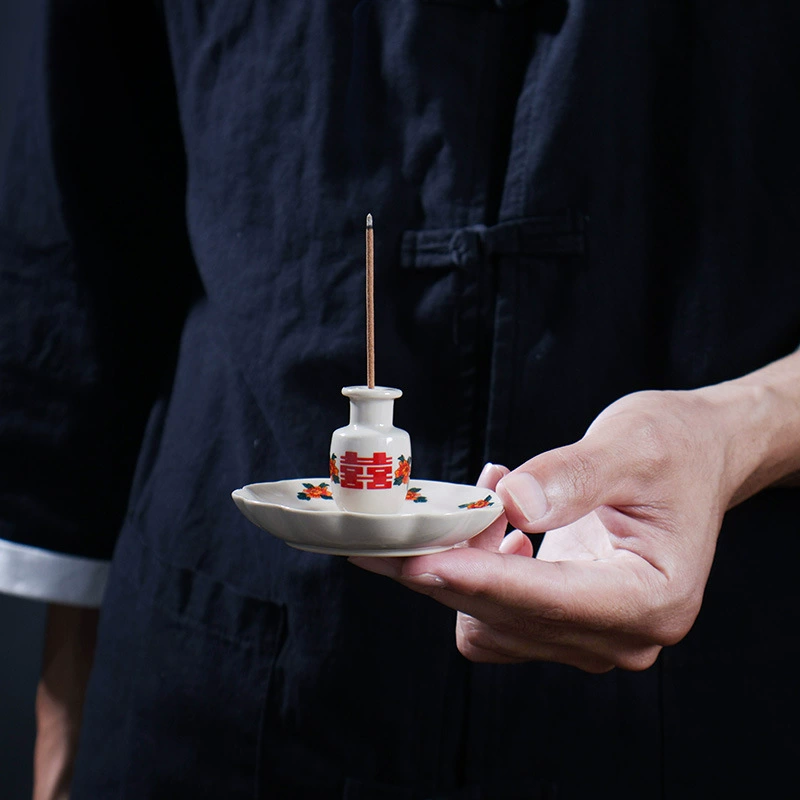 [Классическая маленькая подставка под аромат, китайская, домашняя заготовка, двойная радость, подставка для палочек, , декоративная подставка]