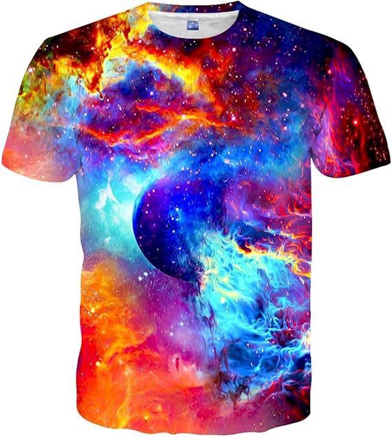 Venta caliente transfronteriza europea y americana impresión digital 3D para hombres, personalidad de la calle de verano, camiseta suelta de manga corta con cuello redondo transpirable