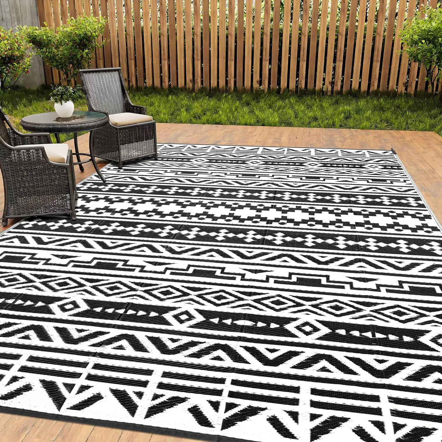 露营装备房车地垫PP管编织花园地垫防老化防潮定制户外庭院草坪用