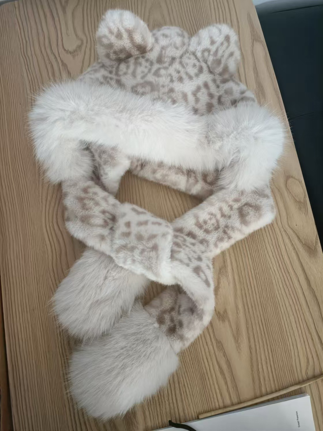 Invierno nuevo oso orejas gorra de peluche leopardo gorra bufandas sombrero de mujer en un espesor de protección de orejas caliente gorra Thunderfeng