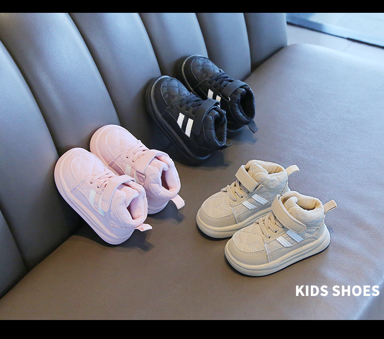 Winter children's sports with plush thick board warm bread men's and women's shoes, waterproof shoes_voghion.com