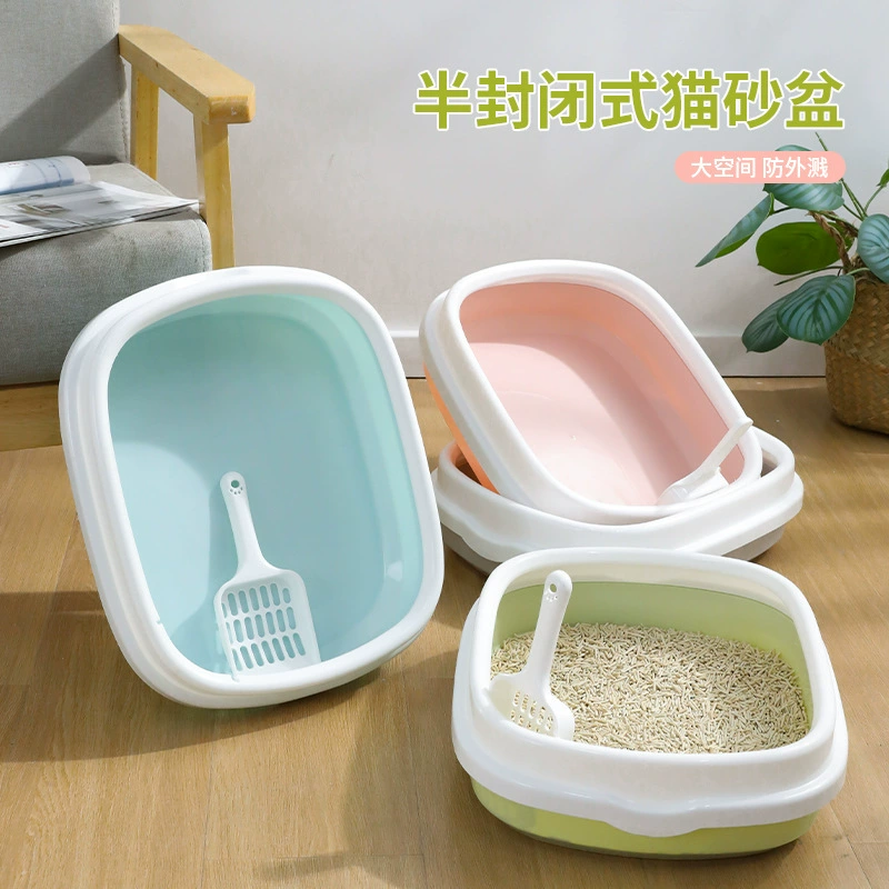 Пиппи Сямэнь кошачий песчаный горшок полузакрытой тружой против брызг