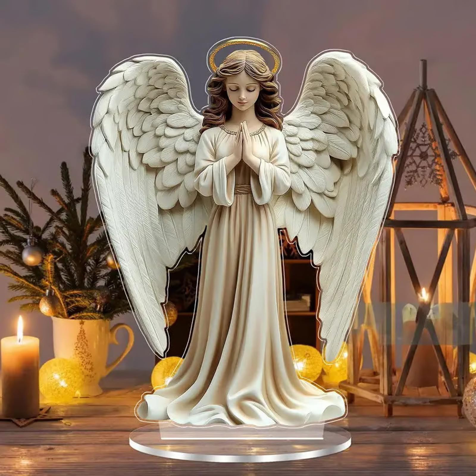 Colgar una pieza de acrílico 2D Amazon hot-bending cross-border Angel adornamiento hecho a mano con base