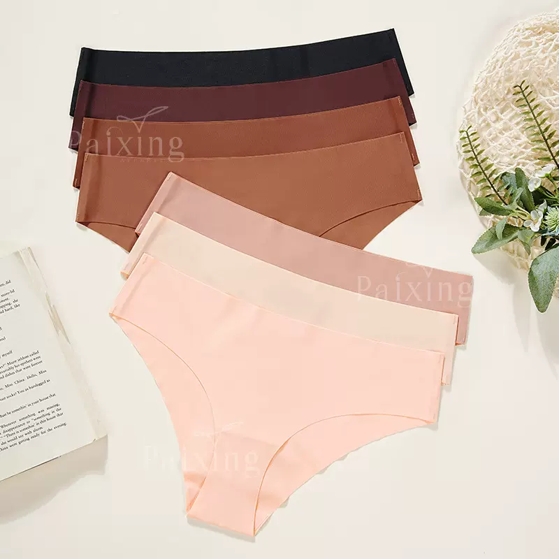 加大码欧美无痕一片式瑜伽隐形内裤冰丝速干低腰纯棉裆女士三角裤