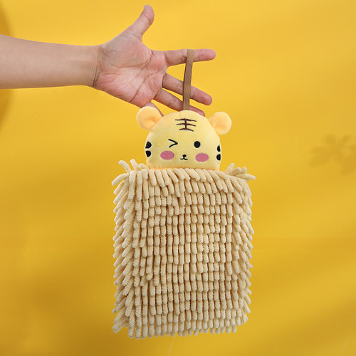 Chenille quick-drying hand towel hanging cute hand ball bathroom kitchen children's rag absorbent towel household