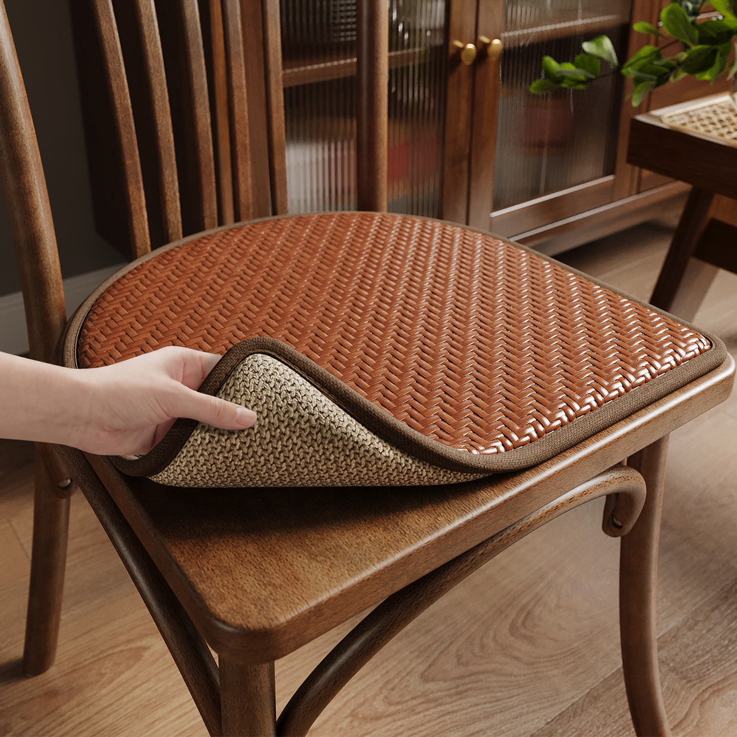 Cojín de silla de comedor chino de doble cara cojín de silla de madera roja cojín de esponja gruesa cojín de silla de madera maciza cojín de asiento de cojín