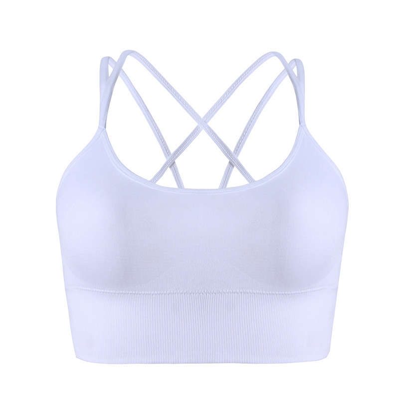 Europa y América Correa delgada Cruz espalda inalámbrica deportes sujetador rápido-secado a prueba de golpes fitness Plus tamaño yoga deportes ropa interior para mujeres
