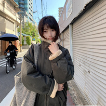 奶兔-自制 重工毛毛立领翻领内里绒绒加厚外套女秋冬保暖上衣星球