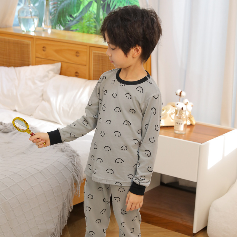 儿童保暖内衣天丝棉男童秋衣秋裤套装小女孩打底睡衣宝宝家居服冬|undefined