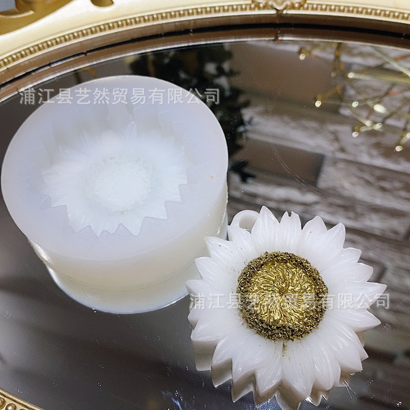 Girasol molde de silicona girasol aromaterapia yeso salida aire epoxi llavero material bricolaje Accesorios