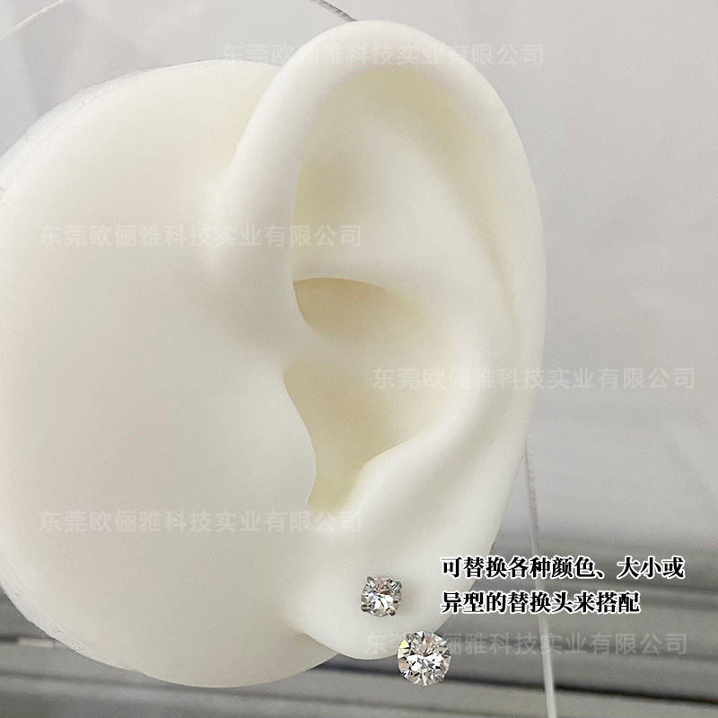 Procesamiento de comercio exterior personalizado anillo en forma de C aleación de titanio espiral interior 0,9 dientes anillo de herradura grueso 1,2mm anillo de oído y nariz tabique