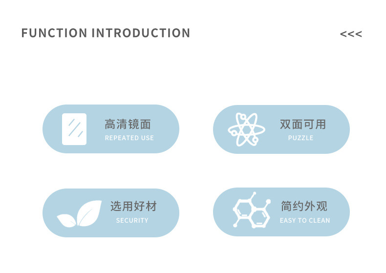 创意心形化妆镜360度旋转桌面台镜简约清新可调节梳妆镜详情4