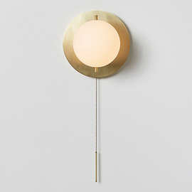 北欧壁灯后现代简约美式设计师玻璃圆形个性客厅卧室走廊黄铜壁灯