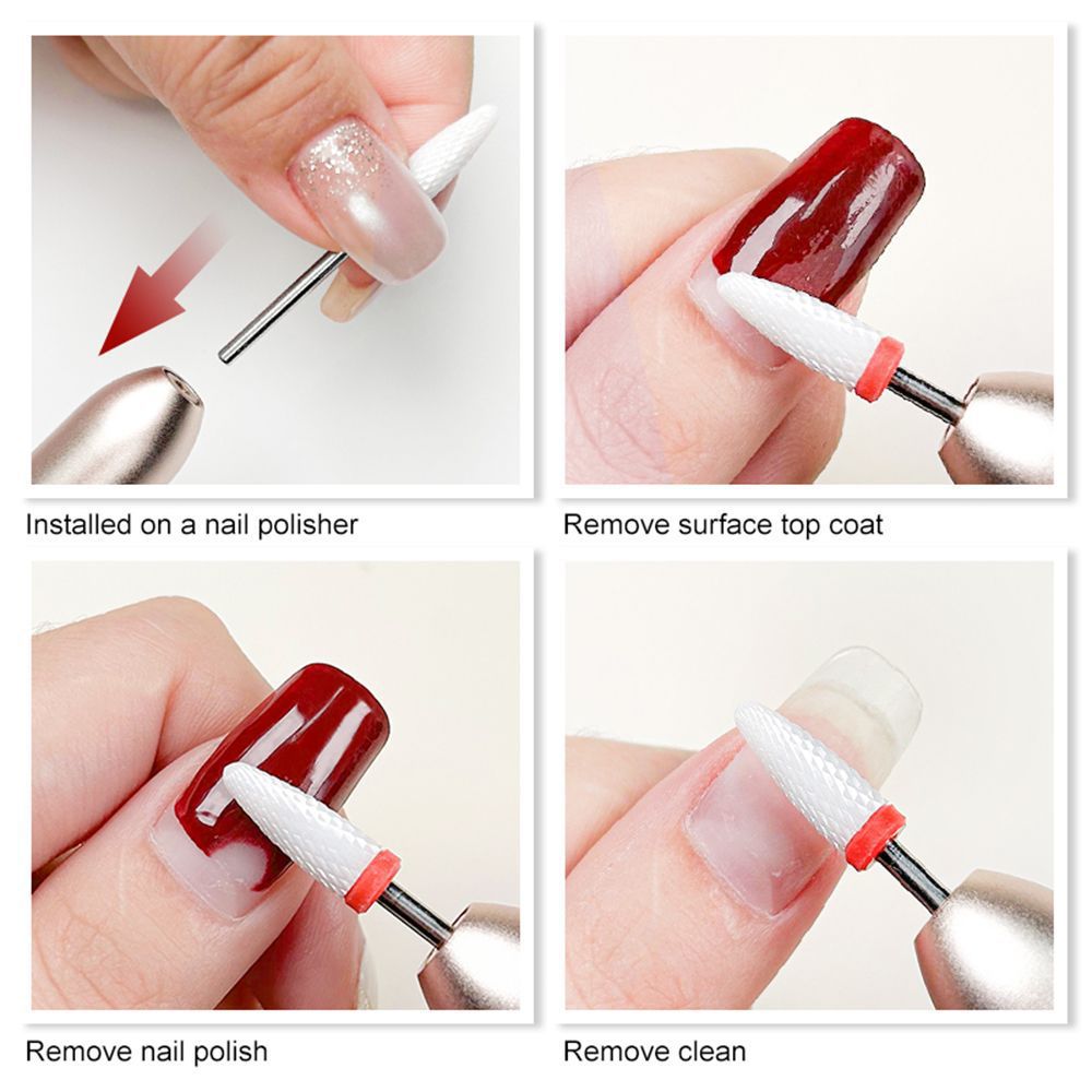 Cabeza de pulido de cerámica para uñas Cabeza de cerámica en forma de cohete pequeña Accesorios de amoladora eléctrica Despejado de piel muerta Accesorios de diamantes