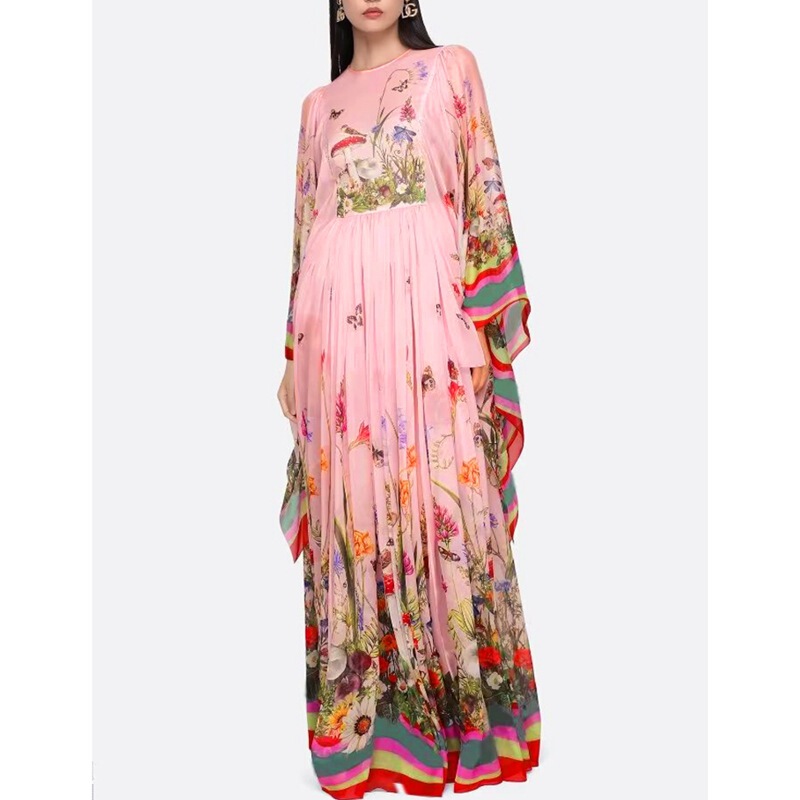 Foreign trade fashion 2023 spring new women's clothing elegant temperament printed long dress large swing slim chiffon dress Foreign trade fashion 2023 spring new women's clothing elegant temperament printed long dress large swing slim chiffon dress