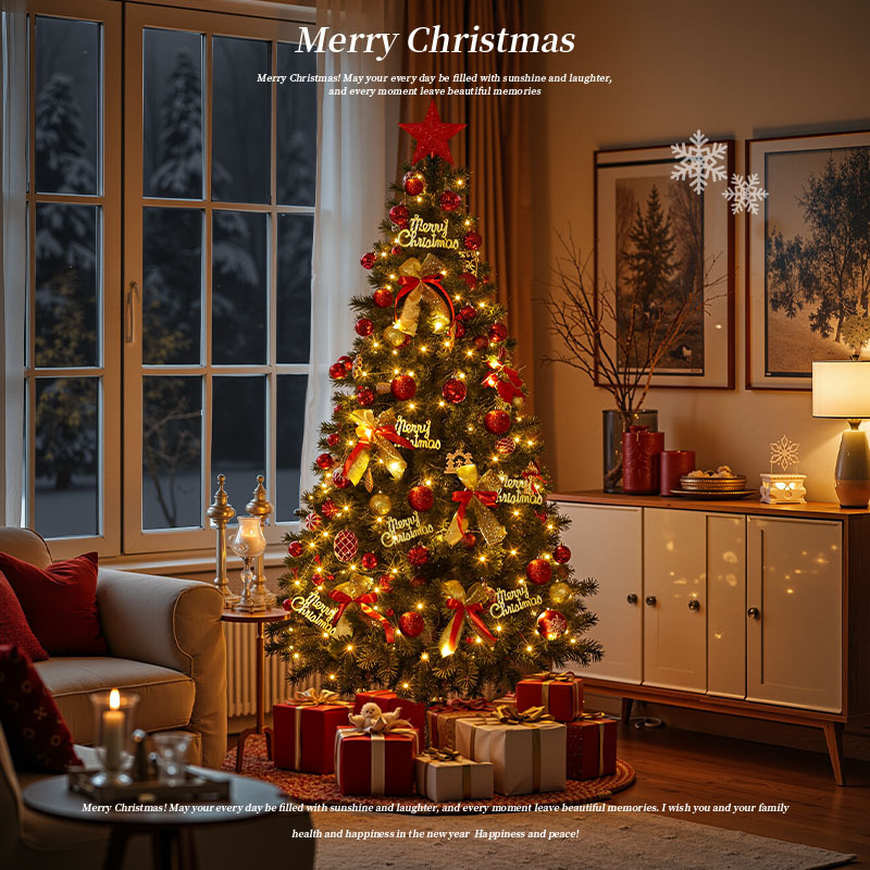 Spot al por mayor árbol de Navidad paquete para el hogar cifrado bricolaje luminoso grandes adornos 2024 nuevo sentido avanzado ins St.
