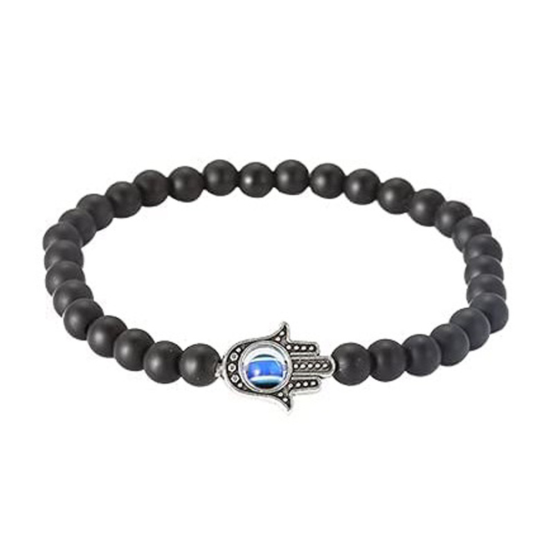 Ethnic Style Devilu0027S Eye Palm natural stone Unisex Bracelets